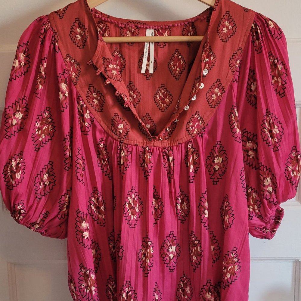 Anthropologie Puff Sleeve Blouse